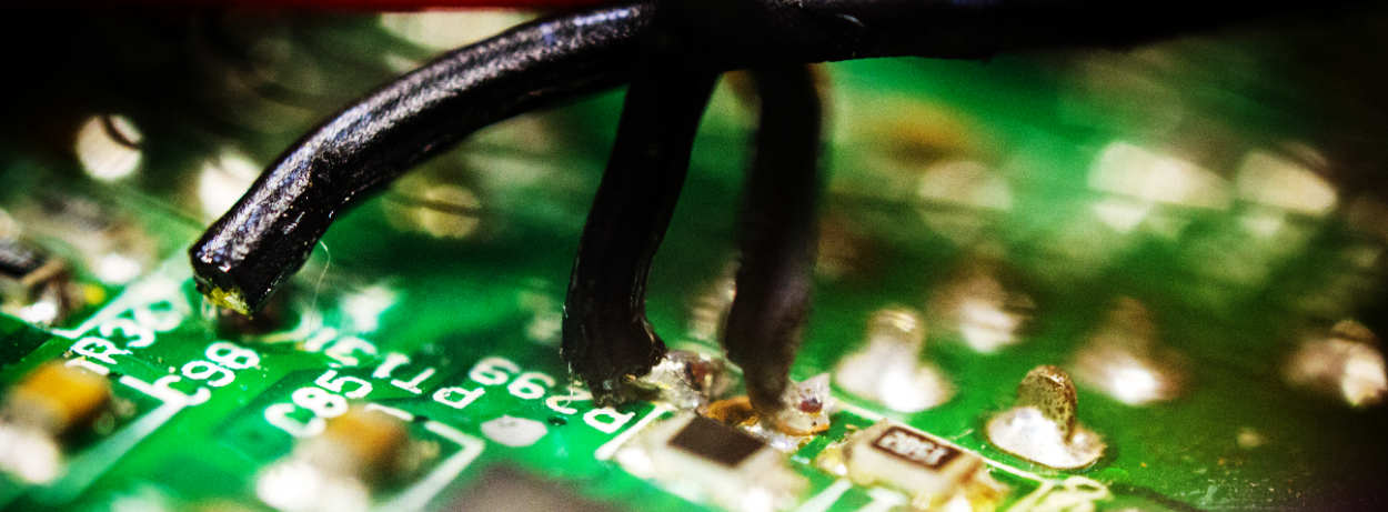 minibrute wires soldered to circuit board hack